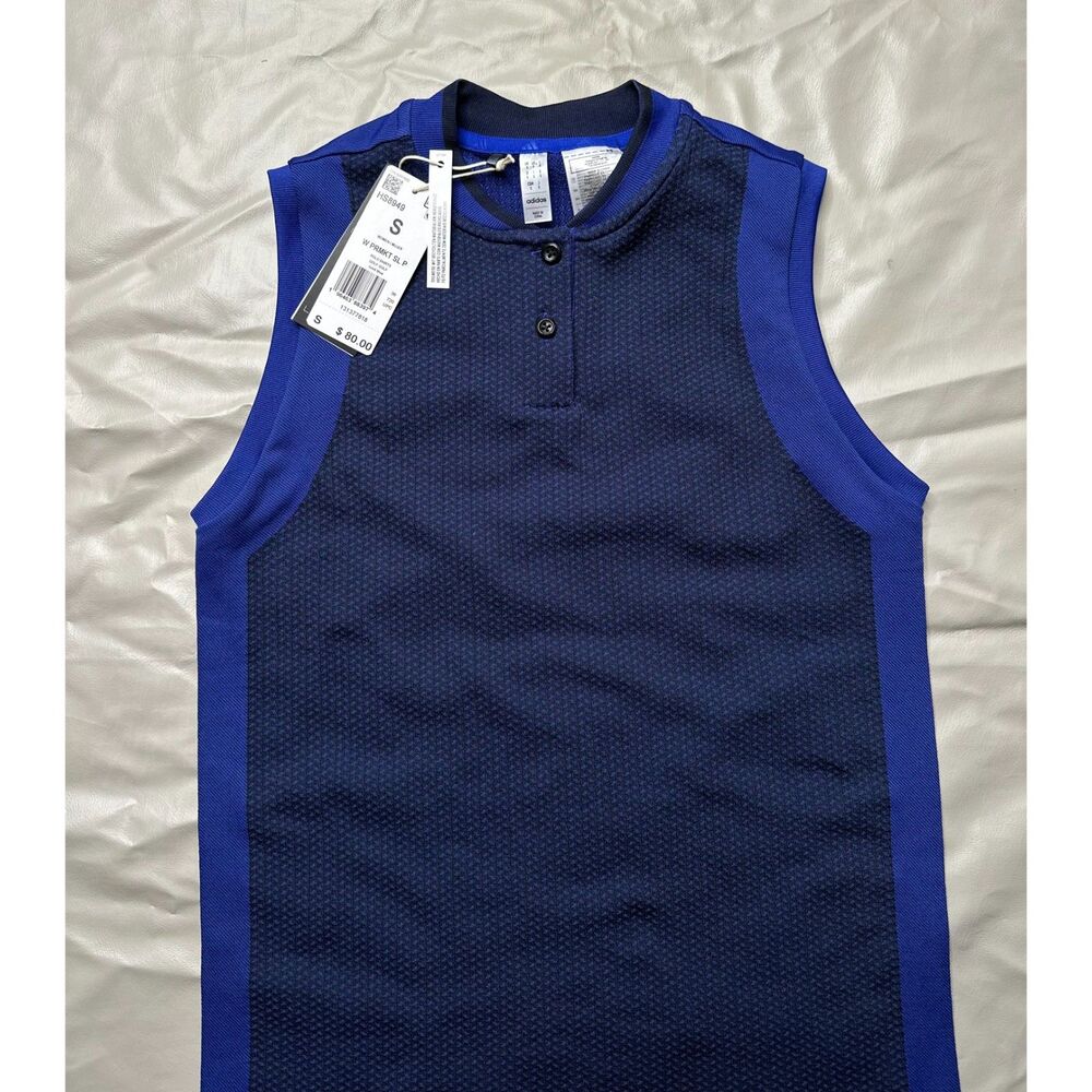 Adidas Women Small Ultimate 365 Tour Prime Knit Sleeveless Lucid Blue Golf shirt - Picture 4 of 9